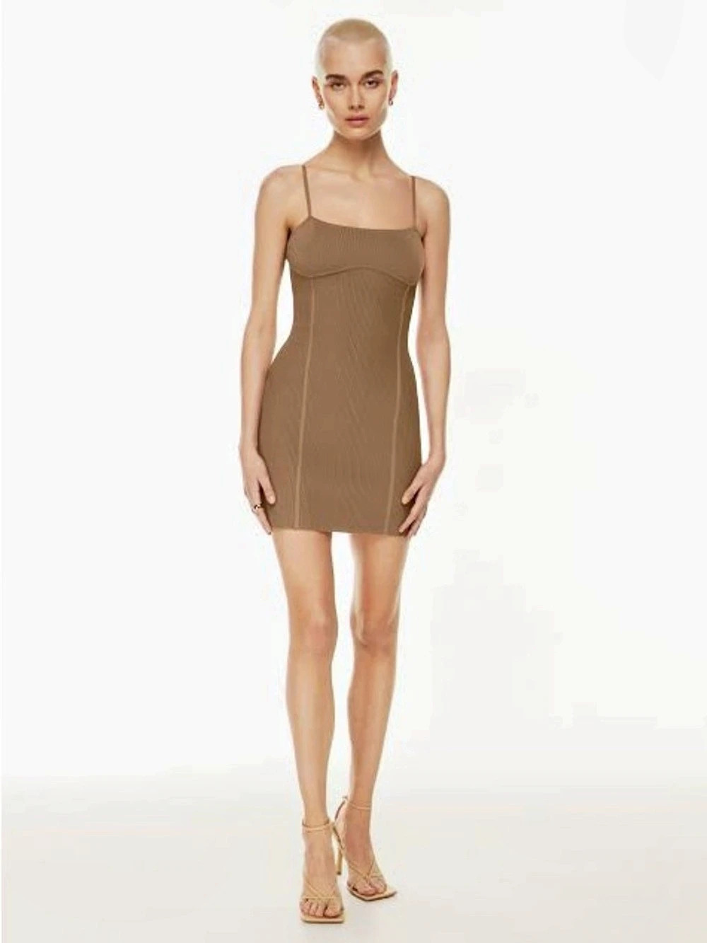 Babaton Contour Mini Tube Dress Brown